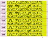 CombiCraft Tyvek Polsbandjes met Smiley - Geel - 100 stuks