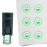 CombiCraft Stempel Smiley Vrolijk 10mm rond - Groene inkt