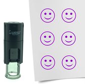 CombiCraft Stempel Smiley Gelukkig 10mm rond - Paarse inkt