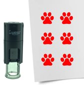 CombiCraft Stempel Hondenpoot van Hond 10mm rond - rode inkt