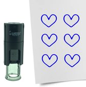 CombiCraft Stempel Open hartje 10mm rond - blauwe inkt