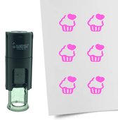 CombiCraft Stempel Cupcake 10mm rond - roze inkt