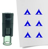 CombiCraft Stempel Tent 10mm rond - blauwe inkt