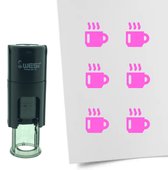 CombiCraft Stempel Koffiekop 10mm rond - roze inkt