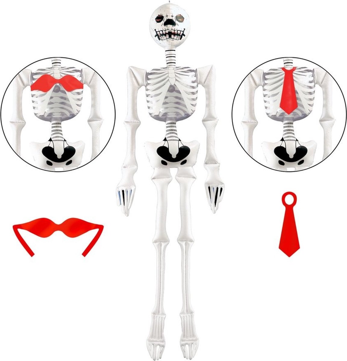 Opblaasbaar skelet lengte 183 cm