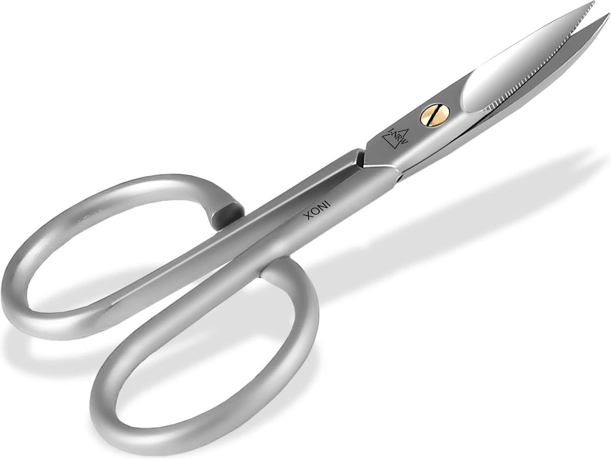 Goedkoopste Nagelschaar met enkelzijdige microvertanding, voetnagelschaar, roestvrij staal, manicure, pedicureschaar met grote vingergaten, nagelknipper met gebogen snijvlak, voor voetverzorging en nagelverzorging