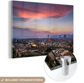 MuchoWow® Glasschilderij 120x80 cm - Schilderij acrylglas - Florence - Italië - Skyline - Foto op glas - Schilderijen