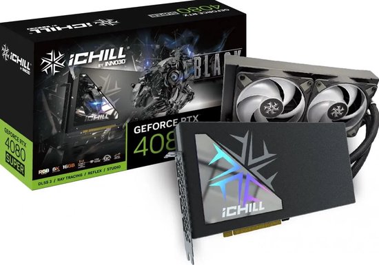 INNO3D GeForce RTX 4080 SUPER iChill BLACK - Videokaart - 16GB GDDR6X - PCI Express x16 4.0 - 1x HDMI - 3x DisplayPort