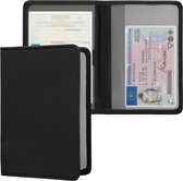 Housse kwmobile pour certificat d'immatriculation et permis de conduire - Étui avec porte-cartes en noir - Housse en néoprène