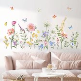 Tuin Bloem Muurstickers Papaver Pioen Roze Bloemen Vlinders Peel en Stick Wall Art Decals voor Woonkamer Slaapkamer TV Achtergrond