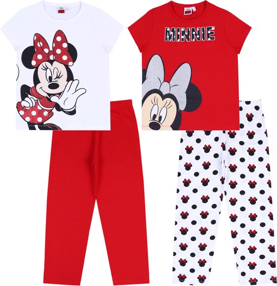 2x witte en rode Minnie Mouse pyjama DISNEY