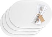 Placemats / Placemats, 4 stuks, 45,5 x 29 cm, vinyl, wit,