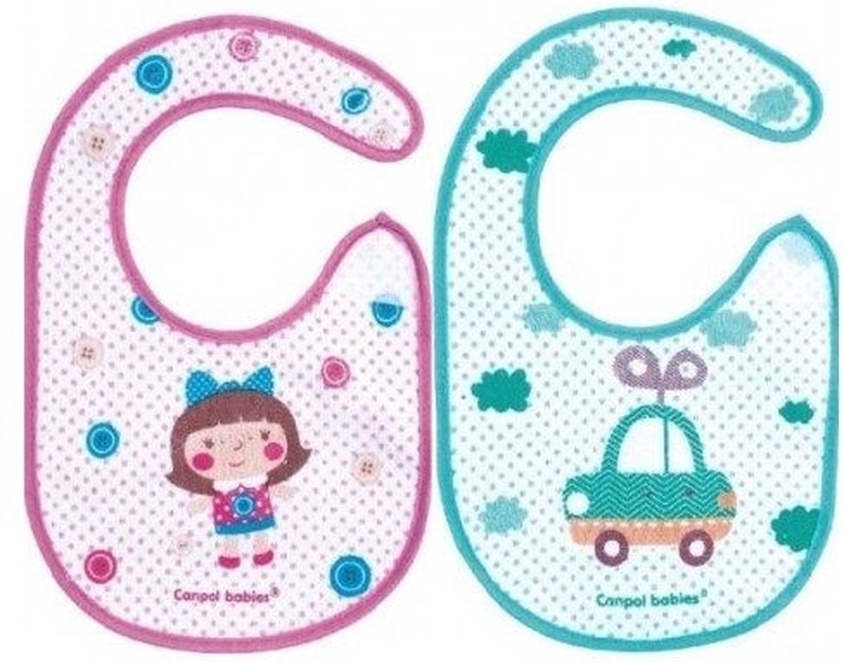 Goedkoopste Canpol Babies | Slabetjen badstof met drukkers | 2 stuks | katoen | 0 maanden