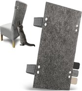 Rugleuningbescherming voor stoel/vilten beschermmat/krabmat grijs 52 x 37 cm, onderhoudsvriendelijk afkloppen/viltmat met elastieken