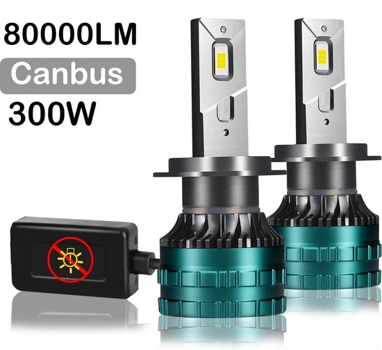 H7 LED 2 Stuks Canbus Chip 300W 80000LM 6000K 12V Led lamp Auto Verlichting Lampen 6000K Wit 12V