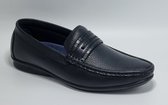 Sagar Shoes® - Heren Schoenen - Heren Loafers - Heren Instappers - Echt Leer - Zwart - Maat 39