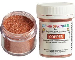 Sugarflair Sugar Sprinkles - Koper - 40g - Gekleurde Suiker - Eetbare Taartdecoratie
