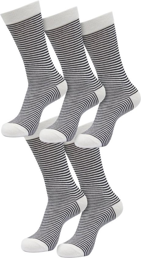 Urban Classics - Fine Stripe 5-Pack Sokken - 43/46 - Beige/Zwart