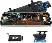 Autospiegel Achteruitrijcamera met Touchscreen en Groothoeklens - Nachtzicht - Professionele Autorecorder met G-sensor - Full HD Dash Cam met Achteruitrijmonitor