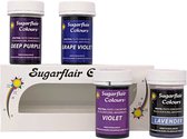 Sugarflair Sugarflair Paste Colour Mix Voedingskleurstoffen - Paars - Set/4
