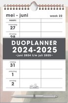 Hobbit - Duoplanner - 2024-2025 - 1 week op 1 pagina - A4 (21 x 29,7 cm) - Abstract oudroze groen
