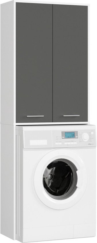 3xe Living - Badkamerkast Voor Wasmachine - Wit - 64x30x90 Cm
