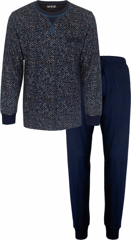 Allthemen Herenpyjama met geometrische print, lange mouwen pyjama voor mannen, nachtkleding, tweedelige dunne pyjamaset, Type 13, M