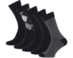 Primair 5-paar heren sokken - Katoen - Combi - Multipack goedkope heren sokken - Voordeelverpakking - 46 - Zwart