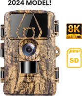 Ultimate Wildcamera 2024 - Geadvanceerde Nachtzicht - 8K full HD - 60MP - 64GB SD - IP66 Waterdicht -30 FPS