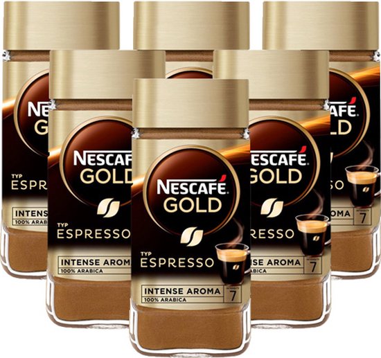 Nescafé Gold Espresso oploskoffie - 6 potten à 100 gram