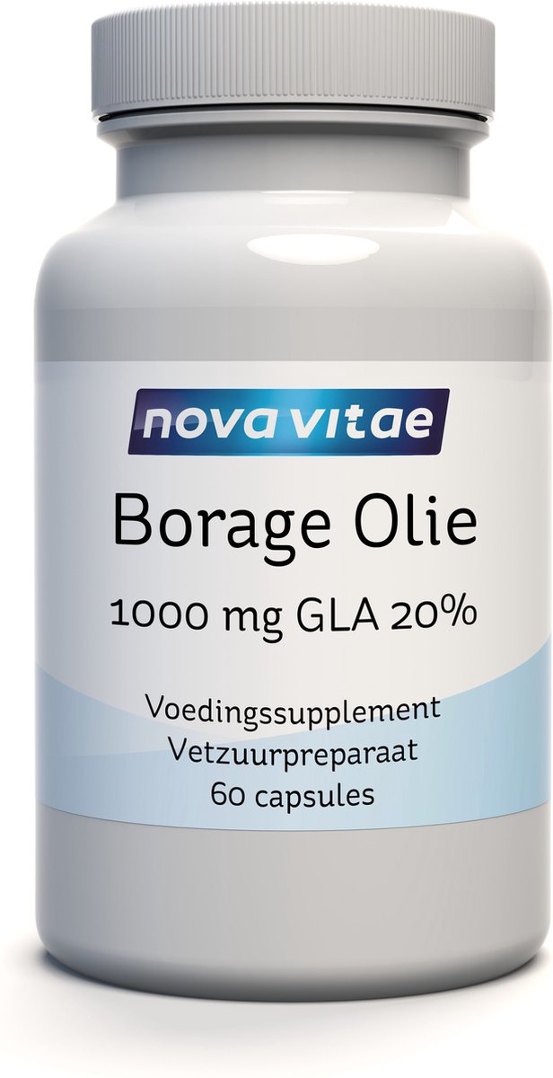 Goedkoopste Nova Vitae - Borage Olie - 1000 mg - 200 mg GLA - Bernagie - 60 capsules