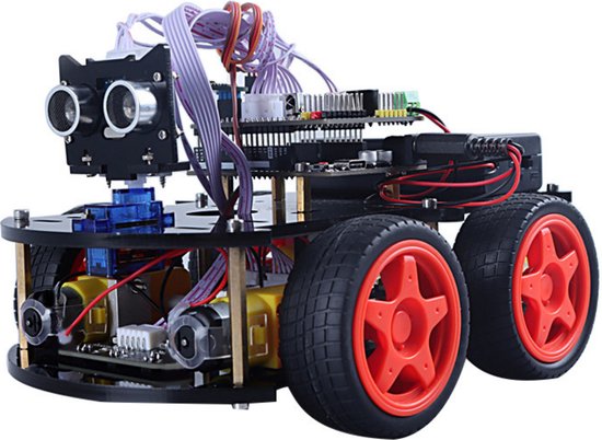 Foto: Arduino starter kit 4wd robot bouwpakket met nederlandse handleiding uno r3 elektronica bouwset voor kinderen volwassenen educatieve experimenteerdoos