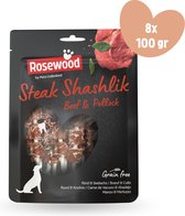 Rosewood by Pets Unlimited - Steak Shashlik - Rund - Hondensnacks - 8 zakjes à 100gr