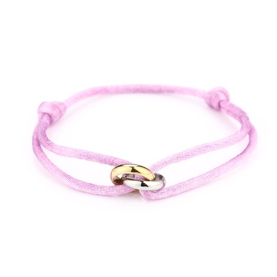 Satijnen armband Knot Duo - Lila