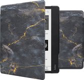 iMoshion Ereader Cover / Hoesje Geschikt voor Kobo Elipsa 2E - iMoshion Design Slim Hard Case Sleepcover Bookcase met stand - Zwart / Black Marble