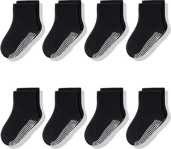8 Paar - Antislip Sokken - Kind Baby - 3-5 jaar - Antislip sokken - Huissokken - Gripsokken - ABS-sokken - kinderen - voor meisjes van 3 tot 5 - gezond - puur katoen