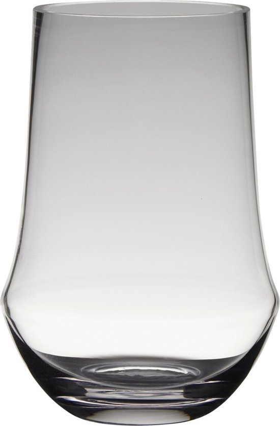 Transparante luxe stijlvolle vaas/vazen van glas 25 x 17 cm - Bloemen/boeketten vaas voor binnen gebruik