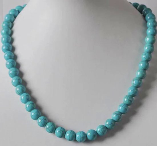 N3 Collecties Mode turquoise ronde kralen ketting voor dames