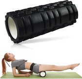 Fasciarol wervelkolom foamroller - Massage roller voor zelfmassage en fitness - 3D-textuur voor nek en rug zwart (33 cm x 14 cm)