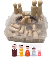 Peg dolls - 50 stuks - Blanco houten pionnen - Houten poppetjes