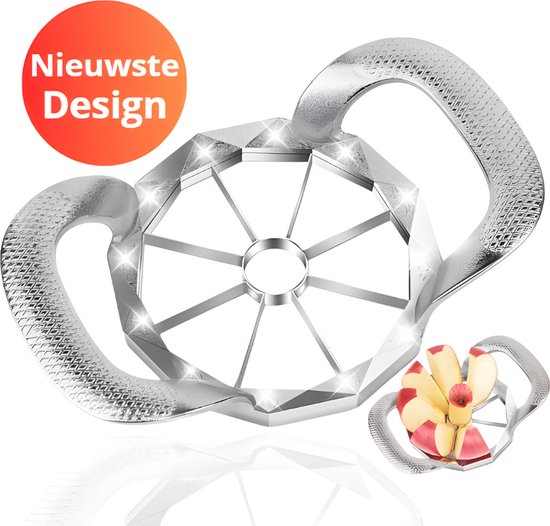 Foto: Appelsnijder met glimmend design fruitsnijder eiersnijder 8 partjes rvs