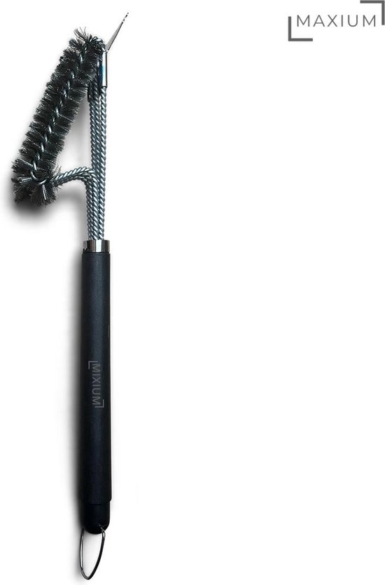Maxium - Presse à Hamburger XL - Fonte - Extra lourde - 17,5 cm - Accessoires de vêtements pour bébé BBQ - Machine à Hamburger - Presse à Hamburger Grill - Machine à Burger Smash - Comprend une brosse BBQ avec grattoir et brosse en Siliconen