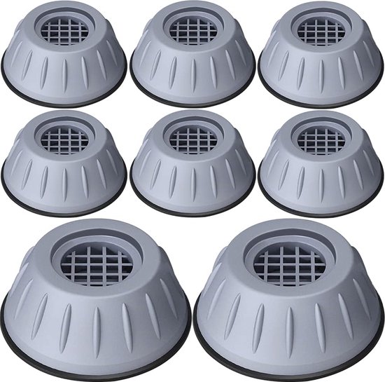8-delige anti-vibratiepads voor wasmachine, antislip meubelpads, rubberen ringen, geluidsabsorberende mat voor wasmachinedroger, voorkom lawaai bij wiebelen