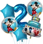 Mickey Mouse - Jomazo - Mickey Mouse folieballonnen met cijfer 2- Mickey Mouse verjaardag - Kinderverjaardag - Mickey Mouse 2 jaar - Mickey mouse ballon - Mickey Mouse ballonnen - Disney kinderfeest