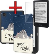 Hoesje Geschikt voor Kobo Clara BW Hoesje Luxe Bescherm Case Met Screenprotector - Hoes Geschikt voor Kobo Clara BW Hoes Book Cover - Kat