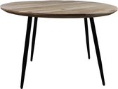 HSM Collection Eettafel Rond Bern Ø120cm Naturel/Zwart Mangohout/Metaal