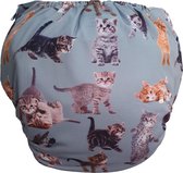 BZNDR® - Zwemluier katten (maatcode 5 & 6) - 0-2 jaar - Maat Medium - 5 t/m 18 kg - Wasbaar - Zwemluier baby - Bekijk maatcodes voor andere motiefjes