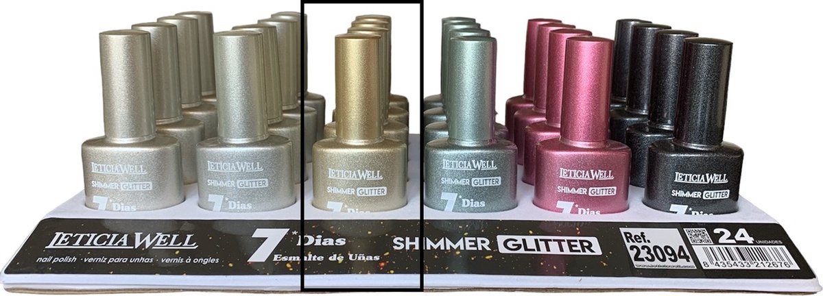 Goedkoopste Leticia Well - Dekkende Shimmer Glitter Nagellak - Goud met glitters - 1 flesje met 13 ml inhoud - Nummer 23