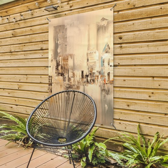 Affiche jardin - Toile jardin - Posters de jardin extérieur - Peinture - Peinture à l'huile - Abstrait - Skyline - 80x120 cm - Jardin