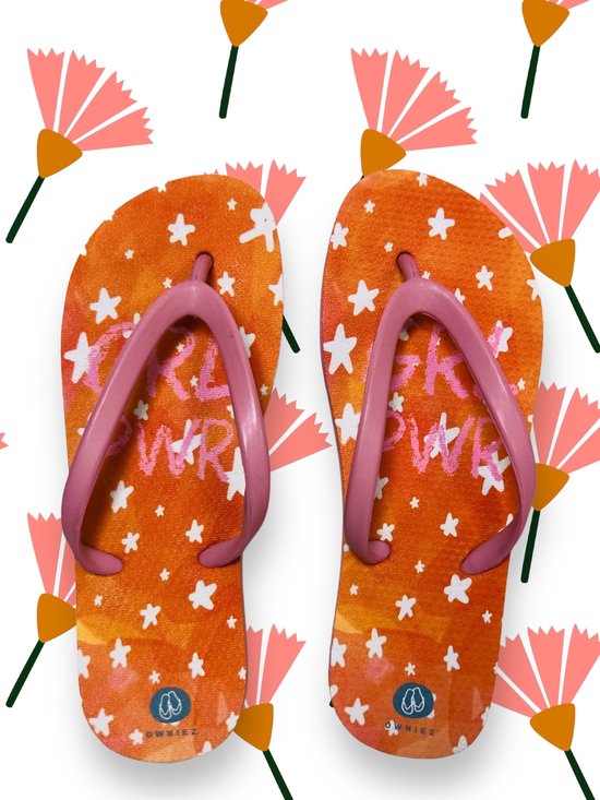 Owniez Flip Flops - Girl Power Slippers - Kinderen - Meisjes - Comfortabele en Duurzame Slippers - Maat 35-36